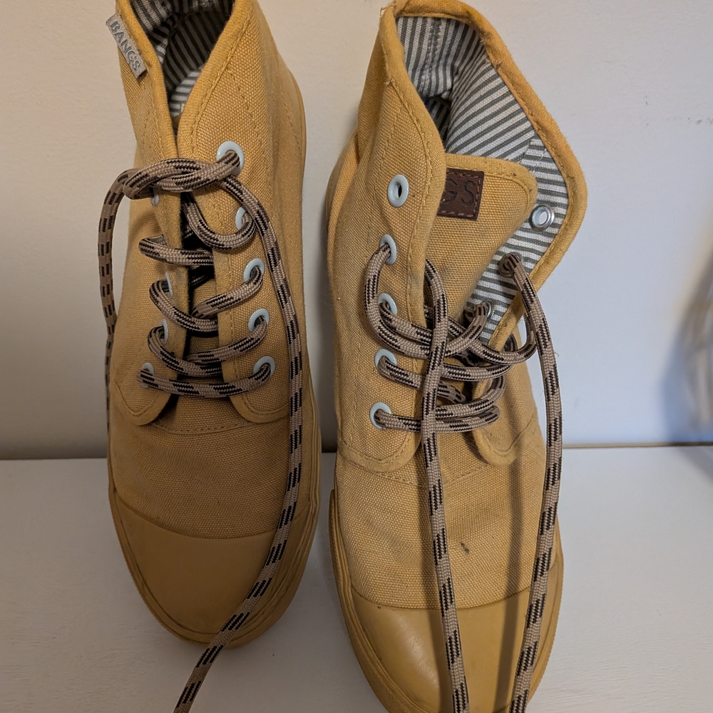 Bangs Yellow High-Top Women's Shoes Size 7